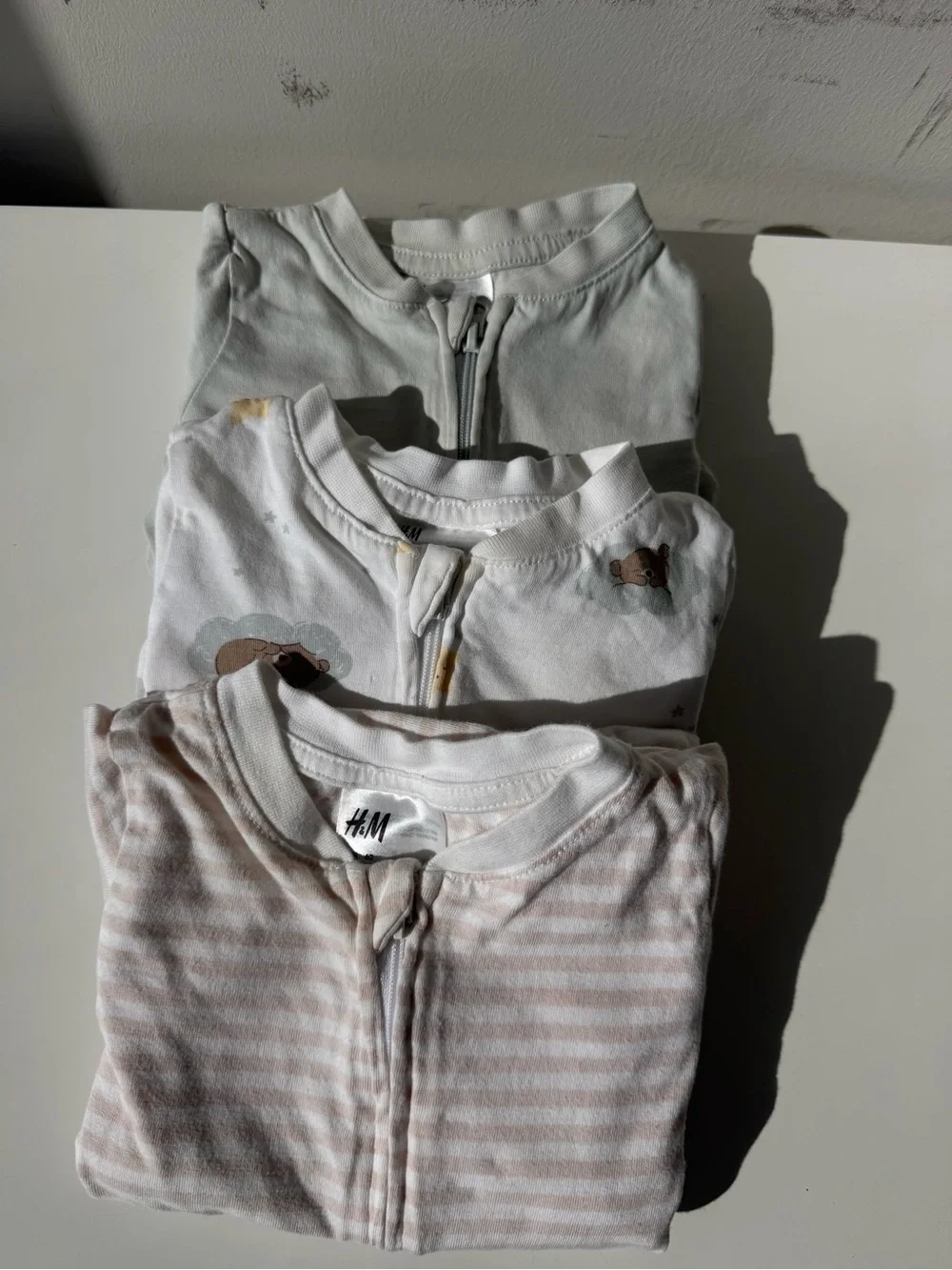 H&M Baby Zip Sleeper Bundle (3) | Cotton Footed Pajamas | 3months